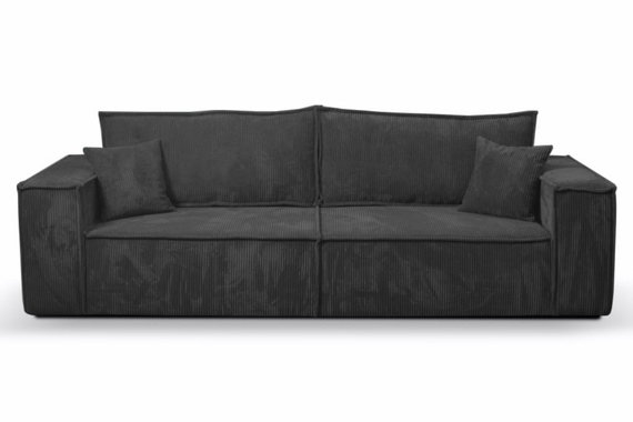 Schlafsofa mit Bettkasten und Cordstoff MONA Graphit