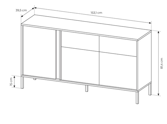 Sideboard mit 2 Schubladen NINA Beige