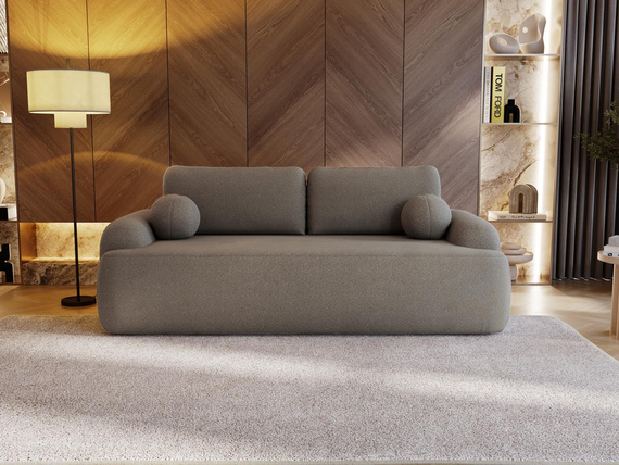 Schlafsofa Bouclé Teddy modern Graphit design TEDI