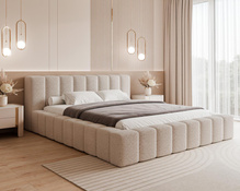 Boucle Designerbett Beige 180x200 CLARA