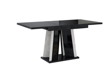 Esstisch Ausziehbar ANDZIAS 2  Schwarz Gloss+Grau