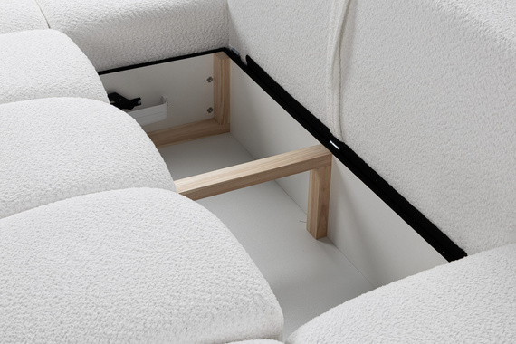 Praktische U-Form Bequeme Ecksofa Boucle Braun WOLKS