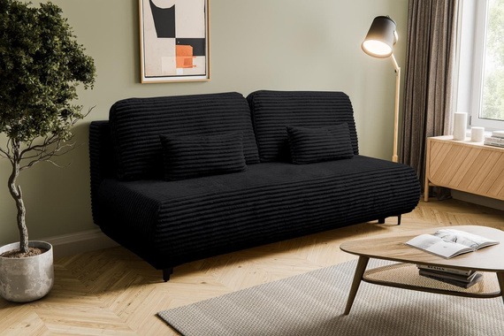 2 Sitzer Schlafsofa ohne Armlehnen schwarz NEO