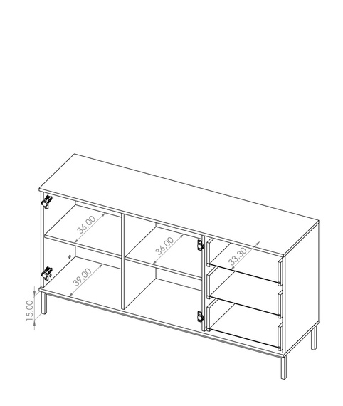 mit 3 Schubladen und 2 Türen, Modern Wohnzimmer, MENS