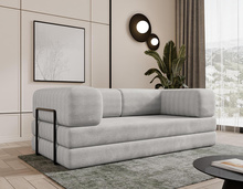 Modernes Sofa Grau Cord Stofff LAMILO