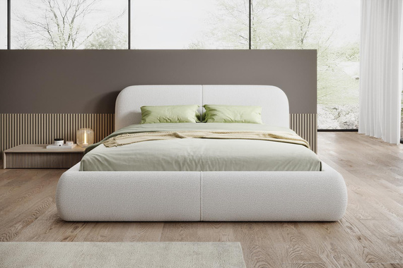 Komfort Doppelbett mit Polsterung 160x200 Weiß