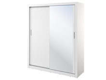 Schwebetürenschrank mit gerifflete front ARTI Weiß