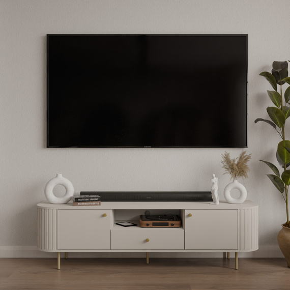 Elegant TV-Schrank 180 cm breit beige OVI