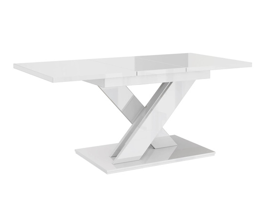  Esszimmertisch ausziehbar 140-180 cm Weiß + Beton