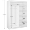 Schwebetürenschrank mit Lamelle MALTA Grau + Weiß