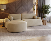Trendiges Ecksofa L-Form OLIO Hellbeige