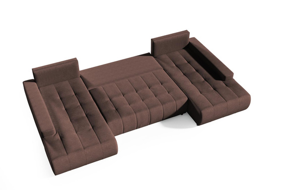 Großes Ecksofa in U-Form für Wohnzimmer MONA Braun