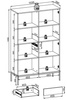 Standvitrine mit Schublade LINO Eiche wotan + graphit