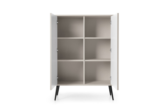 Highboard mit Lamellen auf hohen Beinen CARLO Kaschmir