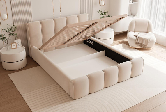 Bubble Design Gepolstertes Bett 120x200 Creme HERME