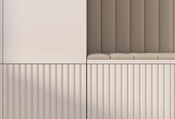 Garderoben-Set mit Sitbank  Elegant design Kaschmir NERO