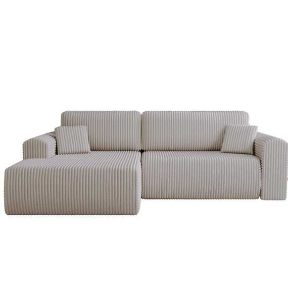 Cordstoff Ecksofa Elegant Grau