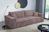 Schlafsofa mit Bettkasten und Cordstoff MONA Rosa