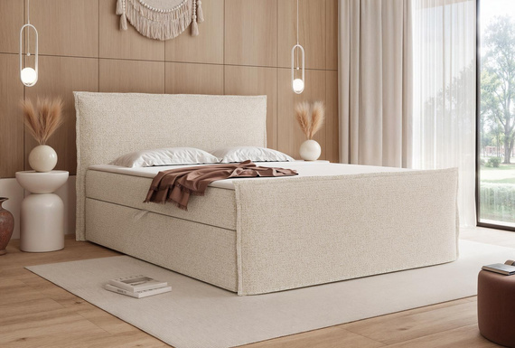 Boxspringbett Elegant 120x200 Hellbeige NARA 