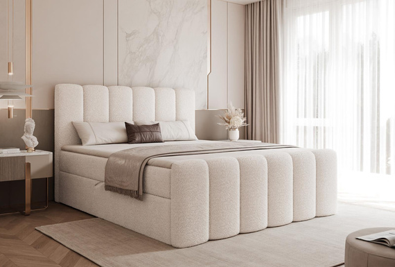 Boxspringbett BUBBLE mit Topper 160x200 Weiß