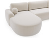 Ecksofa Design U Form OLIO Weiß