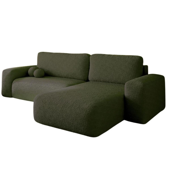 Ecksofa L-Form Rechts Schlaffunktion Stauraum Tedis Olivgrün