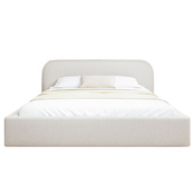 Minimalistisches Design Polsterbett 160x200 Weiß