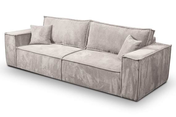 Schlafsofa mit Bettkasten und Cordstoff MONA Beige