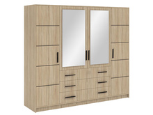 Kleiderschrank mit 4-türen und 3 Schubladen ALEX Eiche sonoma