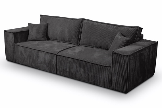 Schlafsofa mit Bettkasten und Cordstoff MONA Graphit
