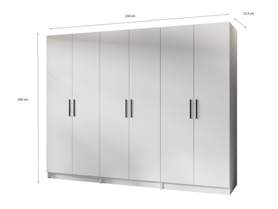 Kleiderschrank POLA für den Flur Breite: 234 cm Weiß