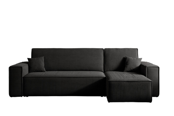 Ecksofa mit universelle Ottomane und Schlaffunktion KARL Schwarz