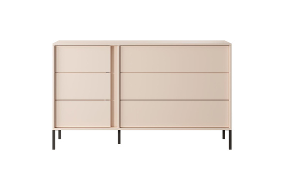 Schubkastenkommode sechs Schubladen NINA Beige