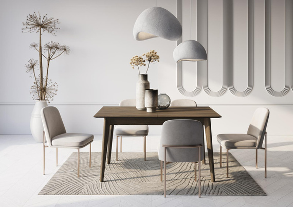 Rechteckiger Tisch ausziehbarer Eiche dunkel PAPHO