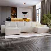 Ecksofa U-Form MALAG Creme