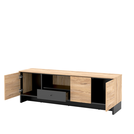 PORTO,  TV Tisch, Modern Wohnzimmer, Breite: 163 cm, Farbe: eiche
