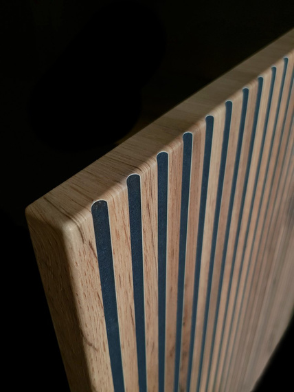 Kommode mit Fronten gefräst und gehärtetem Glas LINO Eiche wotan Graphit