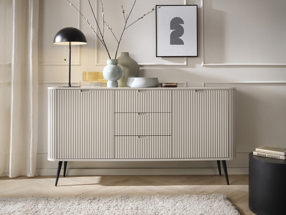 Kommode mit drei Schubladen CARLO Beige