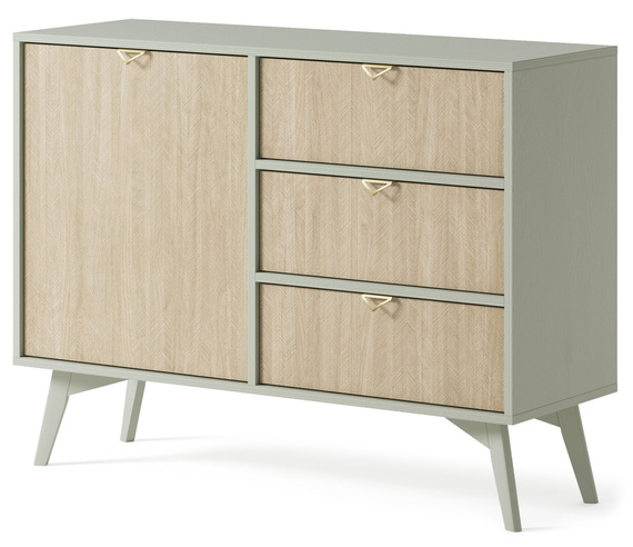 Kommode Scandi design Holz MARIA Eukalyptus / Scandi Fischgrät