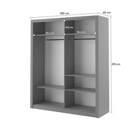 Mehrweckschrank mit Spiegel ARTI 03 Schwarz