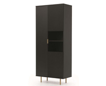 Fronten gefräst, 3 Drehtüren, elegantes Glamour-Regal