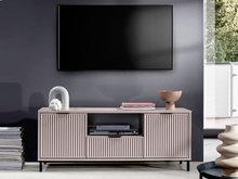 TV-Schrank mit 2 Klappen VIVAS geriffelte Front BLAU