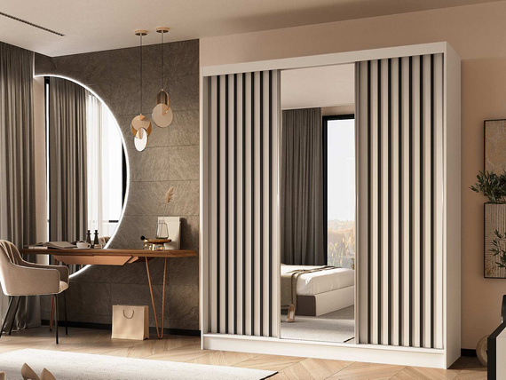 Schwebetürenschrank für das Schlafzimmer VENTURA Weiß