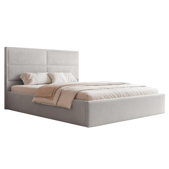 Grau Polsterbett mit Stauraum Metallrahmen 180x200 SAONA