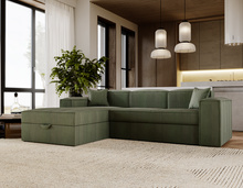 Ecksofa L-form SANTO Olivgrün Cord