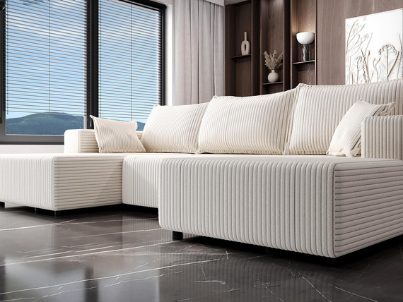 Ecksofa U-form 330cm Breite Blau CAVO