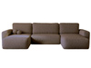 Braun Bouclé Sofa U-Form TEDIS