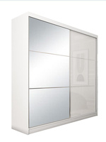Schwebetürenschrank CINZIA mit Lacobel Glas Weiß