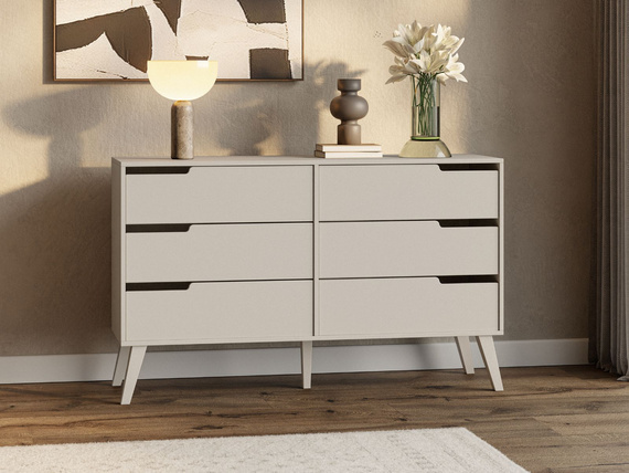 Kommode mit 6 Schubladen Kaschmir MONIS