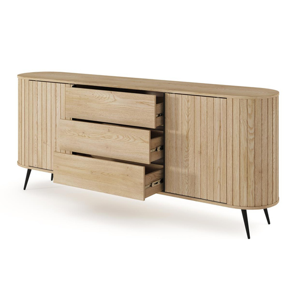 Kommode 196 cm Eiche Cremona Lamellen CREMIGIO